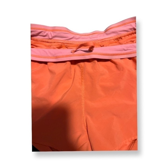 Lululemon Orange Women’s Shorts Size 8 Running With Pink Lace Detail. - Picture 8 of 12